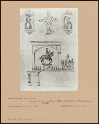 Equestrian Statue of Edward III and Other Busts at Lumley Castle in 1590