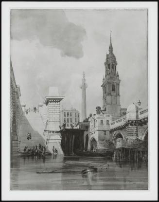 The Church Of St Magnus The Martjir By London Bridge With The Monument In The Background