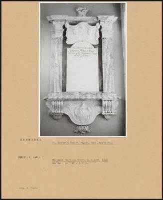 St George's Parish Church, Nave, North Wall; Monument To Henry Peers, D 4 Sept 1740