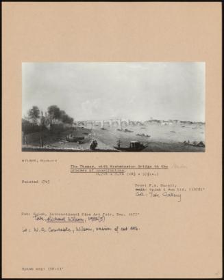 The Thames, With Westminster Bridge In The Process Of Construction