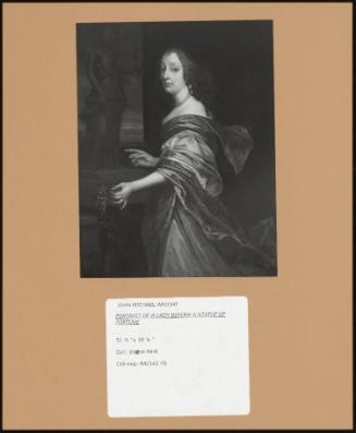 Portrait Of A Lady Before A Statue Of Fortune