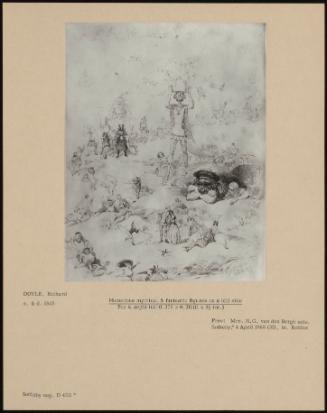 Numerous Mythical & Fantastic Figures On A Hillside