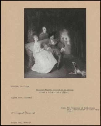 Elegant Figures Seated In An Avenue