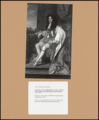 Portrait Of King Charles II, Full-Length, Enthroned And Wearing Garter Robes