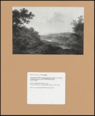 Landscape with a River and Waterfalls, with a Distant Castle and Other Buildings