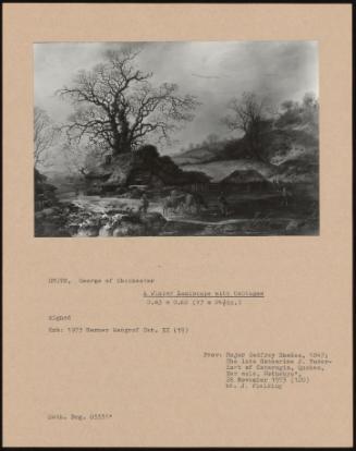 A Winter Landscape with Cottages