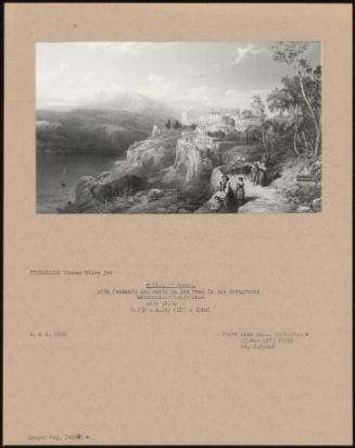 A View of Monaco with Peasants and Carts on the Road in the Foreground