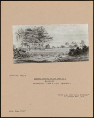 Figures Resting At The Edge Of A Cornfield