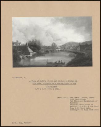 A View Of Pull's Ferry And Bishop's Bridge On The Yare, Figures In A Rowing Boat In The Foreground
