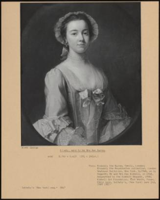 A Lady, Said To Be Mrs Ann Burney