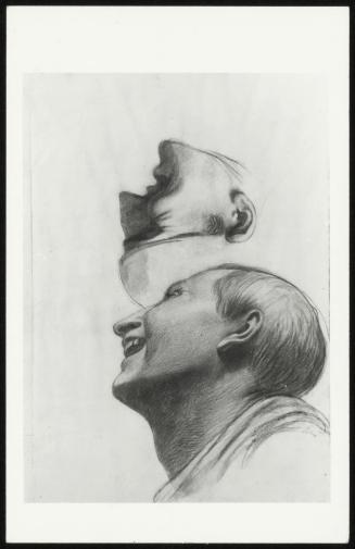 Studies of heads of three Soldiers