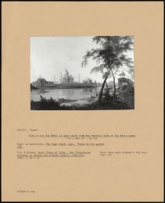 View Of The Taj Mahal At Agra Taken From The Opposite Side Of The River Jumna