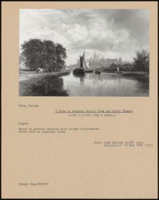 A View Or Windsor Castle From The River Thames