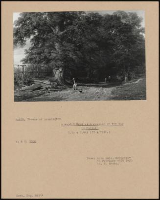 A Wooded Road With Rustics On The Way To Market