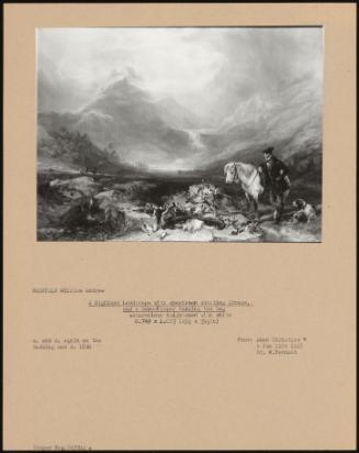 A Highland Landscape With Sportsmen Shooting Grouse, And A Game-Keeper Tending The Bag