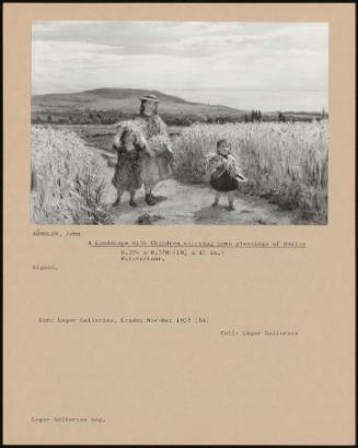 A Landscape With Children Carrying Home Gleanings Of Barley