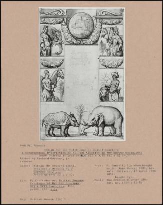 Design For The Title-Page To Samuel Clarke's A Geographical Description Of All The Counties In The Knowne World, 1657
